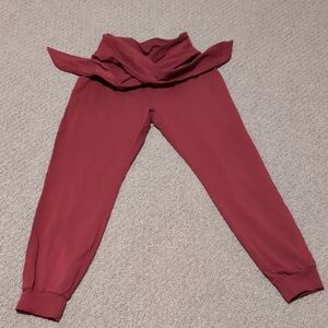 Women's High-Waist Drawstring Yoga Pants - Burgandy Amazing Quality Brand New